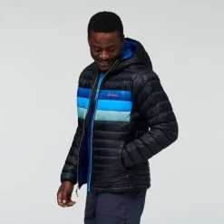 Fuego Hooded Down Jacket - Men's 23 Fuego Hooded Down Jacket - Men's -Cotopaxi Shop 1200X1200jpeg F22MFuegoDownHoodedJacketBlackPacificStripes 3