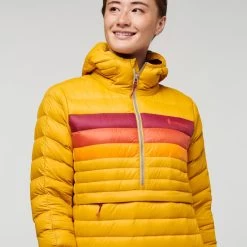 Fuego Down Hooded Pullover - Women's -Cotopaxi Shop 1200X1200jpeg F22WFuegoDownHoodedPulloverAmberStripes 445