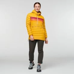 Fuego Down Hooded Pullover - Women's -Cotopaxi Shop 1200X1200jpeg F22WFuegoDownHoodedPulloverAmberStripes 456
