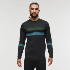 Debajo Seamless Baselayer Crew - Men's 29 Debajo Seamless Baselayer Crew - Men's -Cotopaxi Shop 1200x1200png F23MDebajoSeamlessBaselayerCrewBlackStripes 2