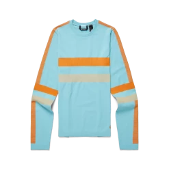 Debajo Seamless Baselayer Crew - Women's -Cotopaxi Shop 1200x1200png F23WDebajoSeamlessBaselayerCrewBluebirdStripes F