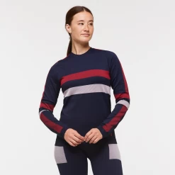 Debajo Seamless Baselayer Crew - Women's -Cotopaxi Shop 1200x1200png F23WDebajoSeamlessBaselayerCrewInkStripes 2
