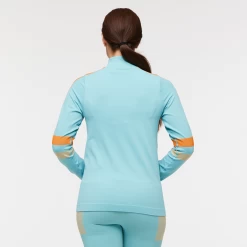 Debajo Seamless Baselayer Quarter-Zip - Women's -Cotopaxi Shop 1200x1200png F23WDebajoSeamlessBaselayerQuarterZipBluebirdStripes 4