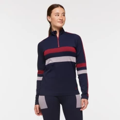 Debajo Seamless Baselayer Quarter-Zip - Women's -Cotopaxi Shop 1200x1200png F23WDebajoSeamlessBaselayerQuarterZipInkStripes 2