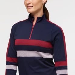 Debajo Seamless Baselayer Quarter-Zip - Women's -Cotopaxi Shop 1200x1200png F23WDebajoSeamlessBaselayerQuarterZipInkStripes 5