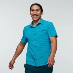 Cambio Button Up - Printed - Men's 16 Cambio Button Up - Printed - Men's -Cotopaxi Shop CambioPrintButtonUpMineralBlueStripe 1