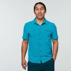 Cambio Button Up - Printed - Men's 17 Cambio Button Up - Printed - Men's -Cotopaxi Shop CambioPrintButtonUpMineralBlueStripe 2